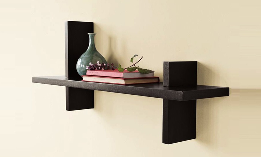 Image 6: Solid Wood Floating Bookshelves