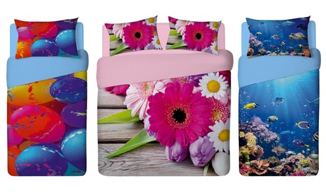 Coppia di federe o completo letto estivo, disponibili in 3 misure e varie fantasie