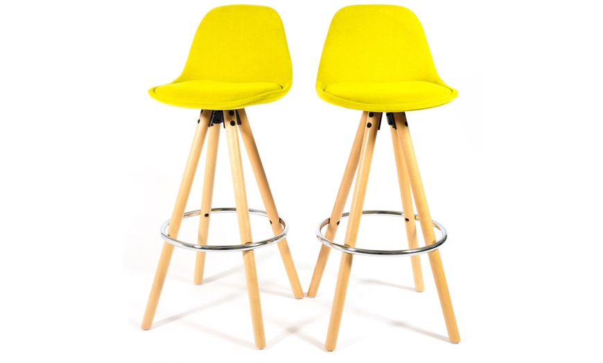 Image 40: Barcelona Retro-Style Bar Stool Two-Piece Set