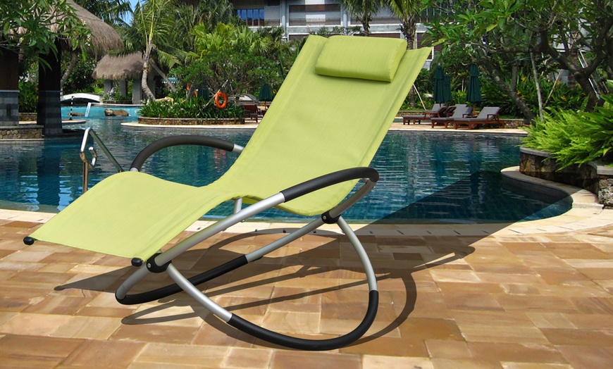 Image 7: Zero Gravity Rocking Lounger Chair