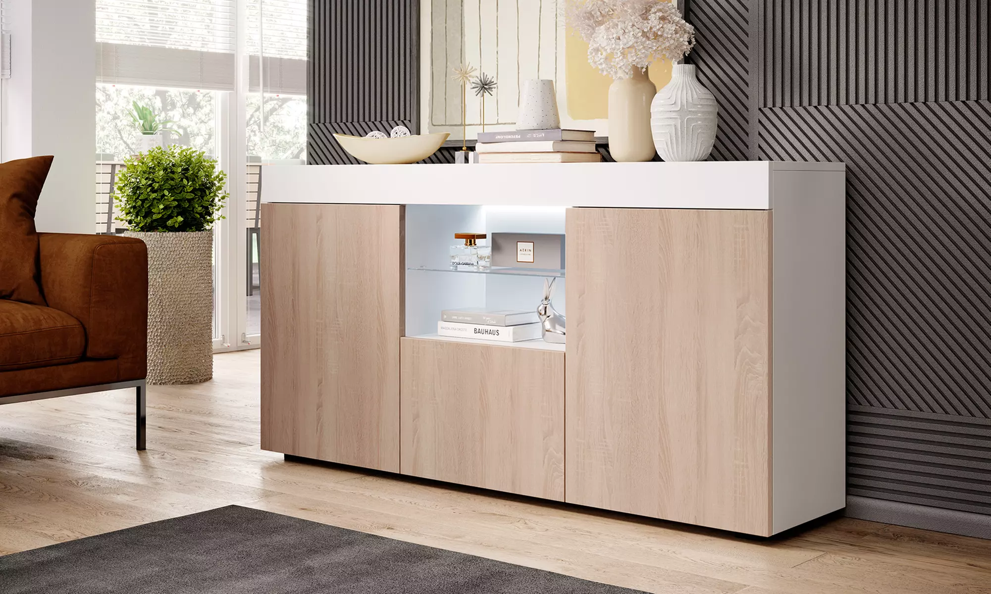 Mueble aparador con iluminación led