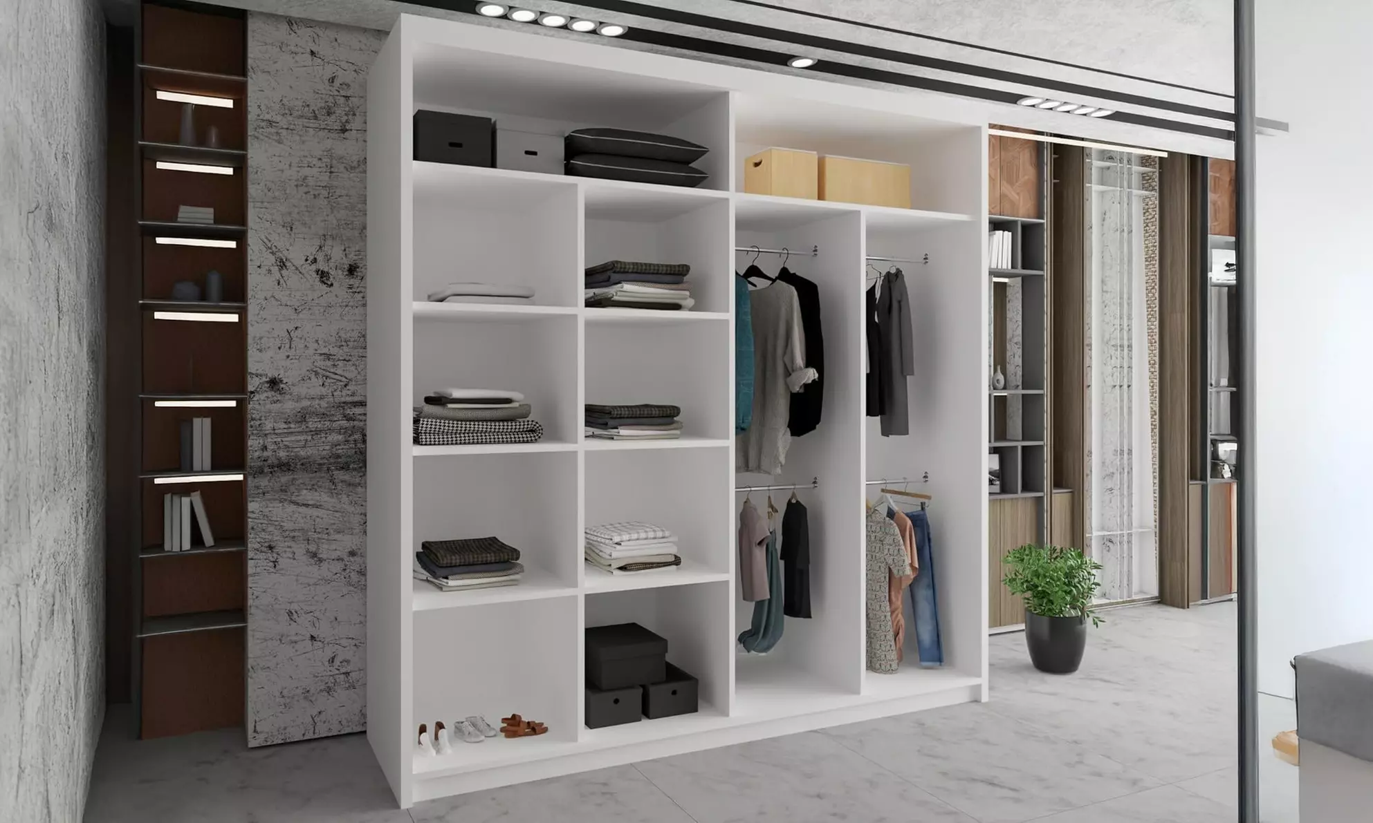 Roni Sliding Mirror Door Wardrobe