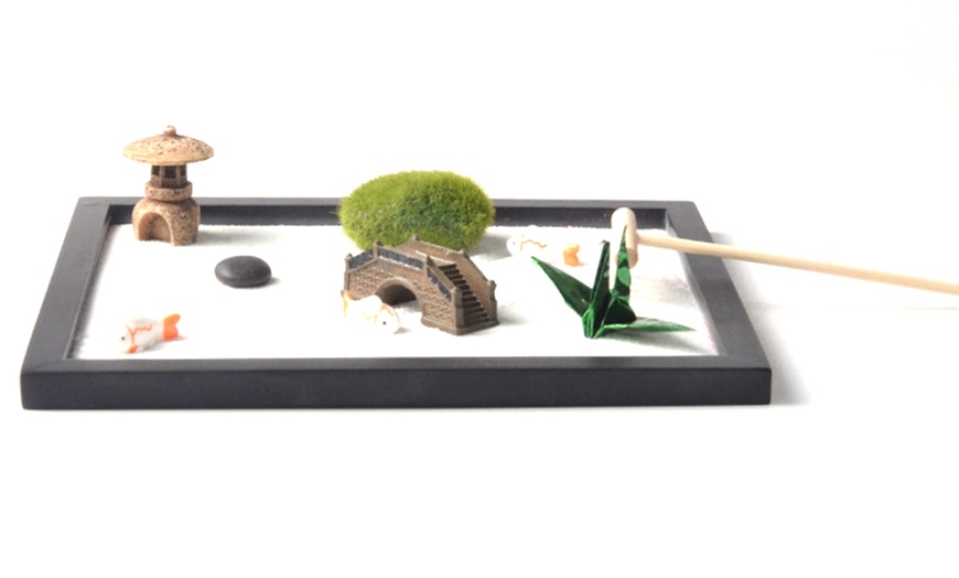 Image 3: Desktop Zen Garden Kit with Accessories