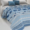 Image 1: Copriletto fantasia mare 100% cotone Made in Italy