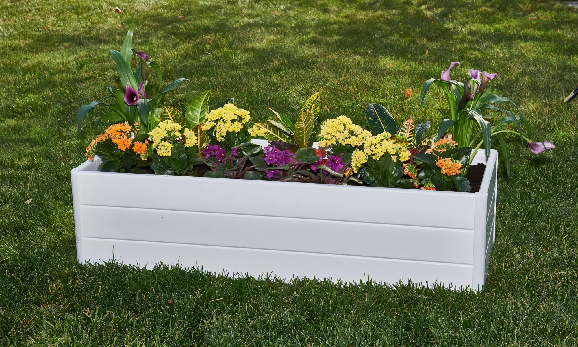 White Raised Patio Garden Box - Primary Image
