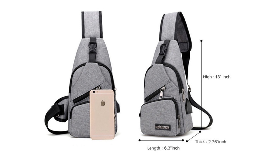 Image 9: Unisex Sling Bag Shoulder Chest Crossbody Bag Hiking Travel Backpack