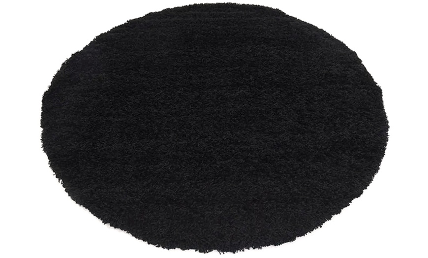 Image 5: California Black Plain Shaggy Rug