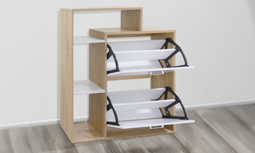 Image 20: Scarpiera in legno con mensola