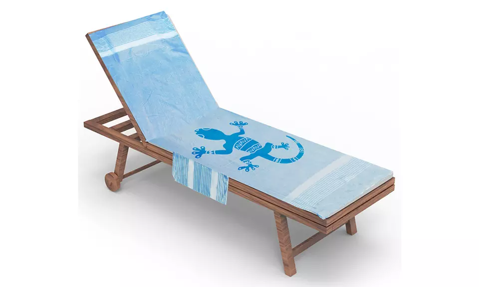 Serviette de transat en coton avec coussin amovible et poches de rangement