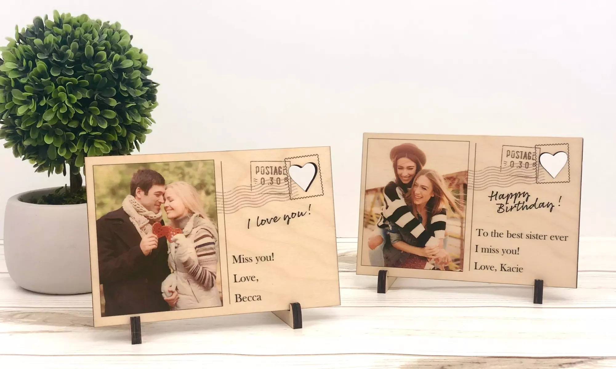 One, Two, or Three 4x6'' Custom Wood Postcards with Stand from Picture It Custom (Up to 72% Off) - Primary Image