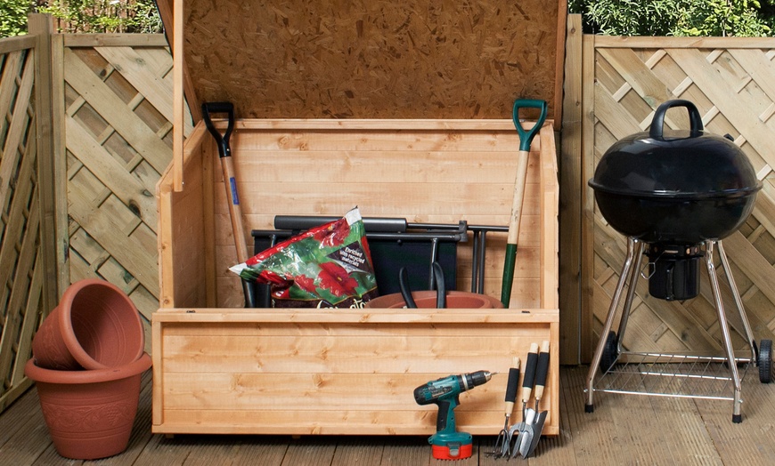 Image 2: Wooden Garden Storage Chest