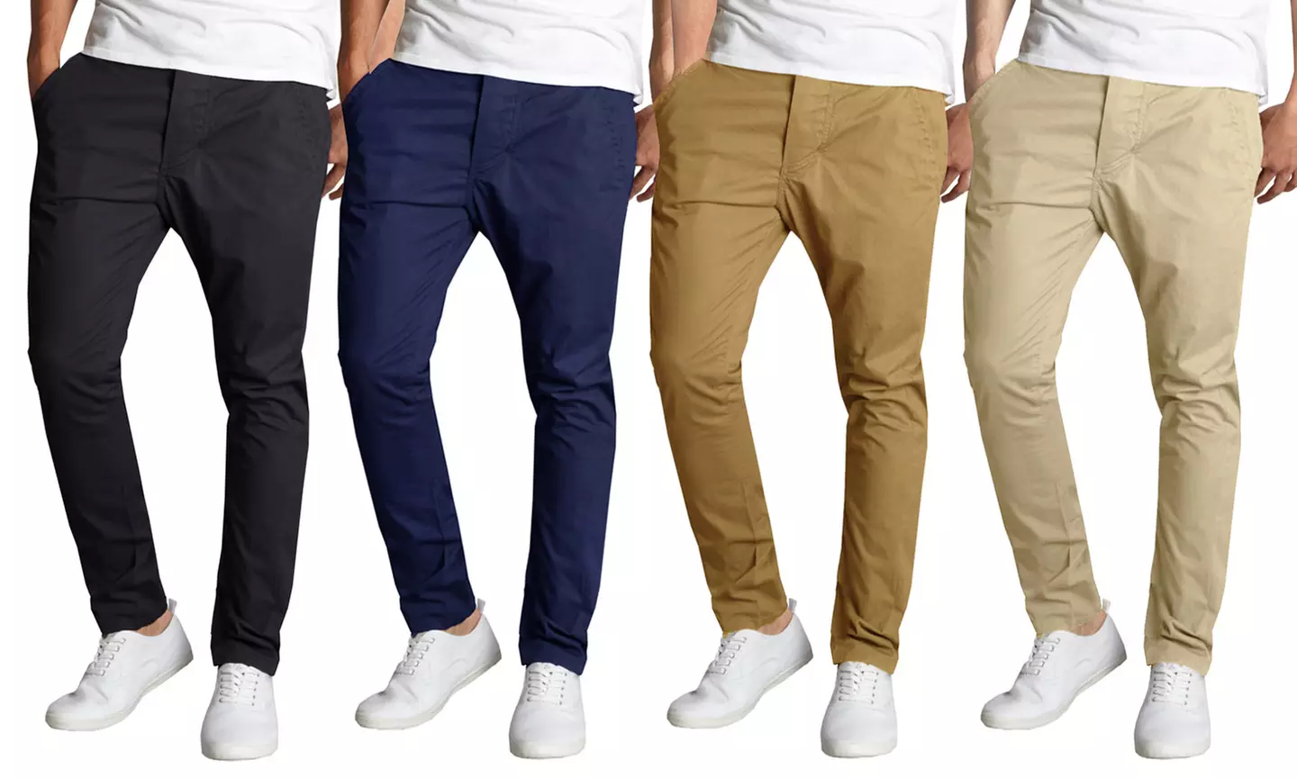 Galaxy By Harvic Men's Slim-Fit Stretch Chino Pants. Multiple Styles Available - Primary Image