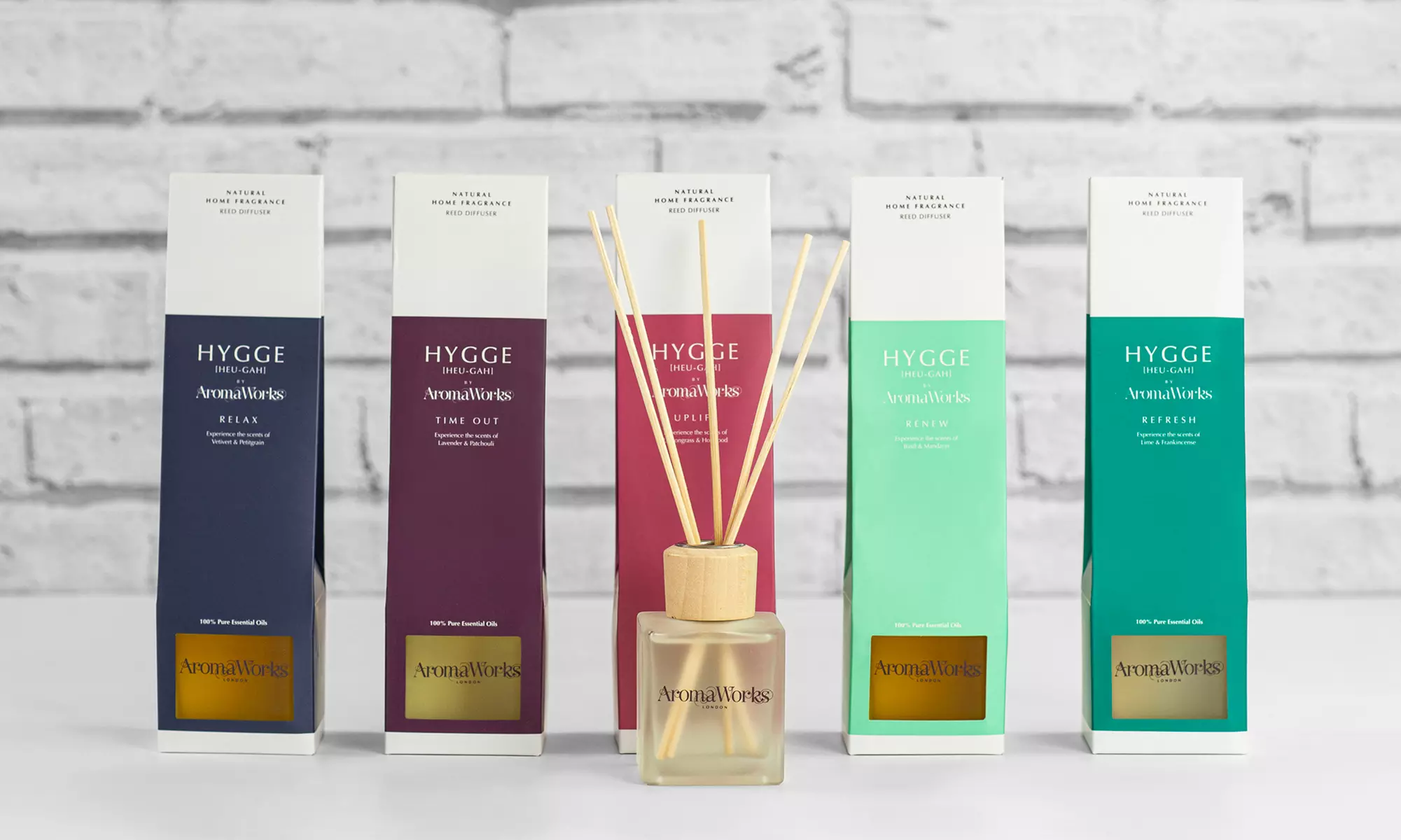 One, Three or Six AromaWorks Hygge Reed Diffusers With Free Delivery - Primary Image