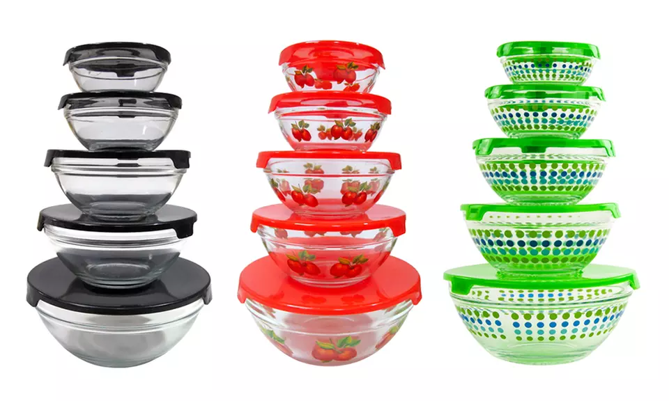 Glass Bowl Set with Lids (5-Piece) - Primary Image