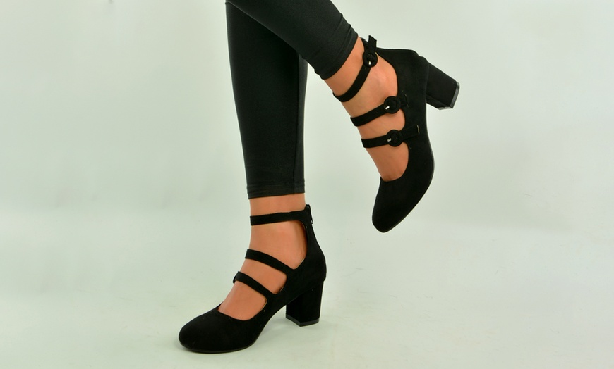 Image 3: Women's Strap Block Heels