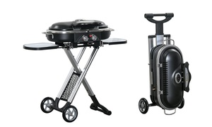 Outsunny Foldable Trolley Garden Gas BBQ Grill