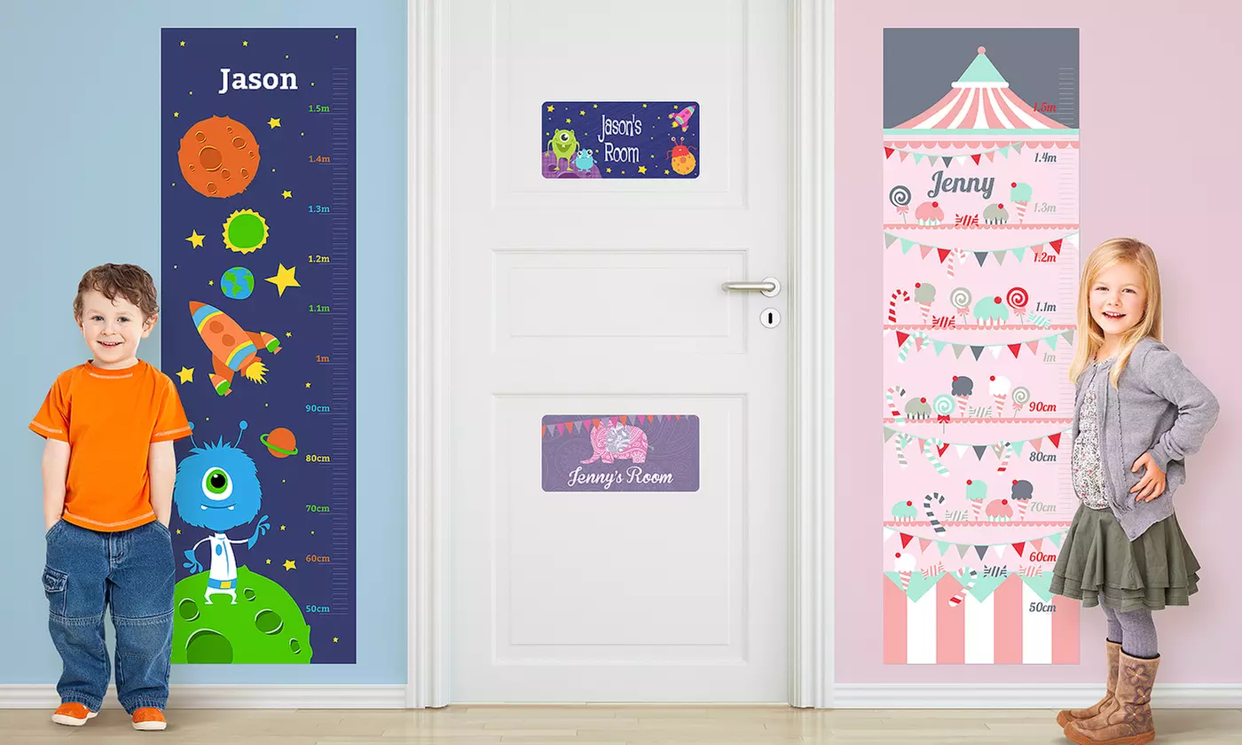 Vinyl Name Door Sign or Wall Growth Chart from Dinkleboo (Up to 72% Off)  - Primary Image