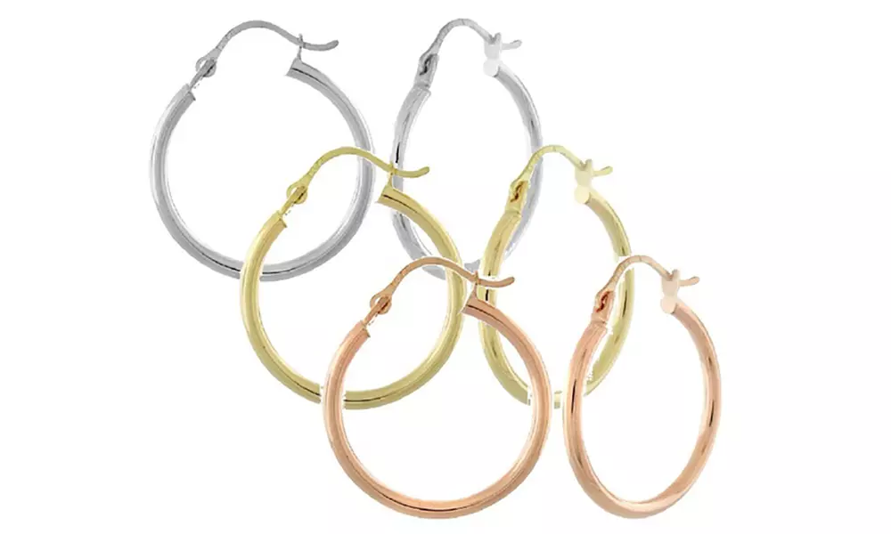 14K Gold 40mm High Polish Hoops - Primary Image
