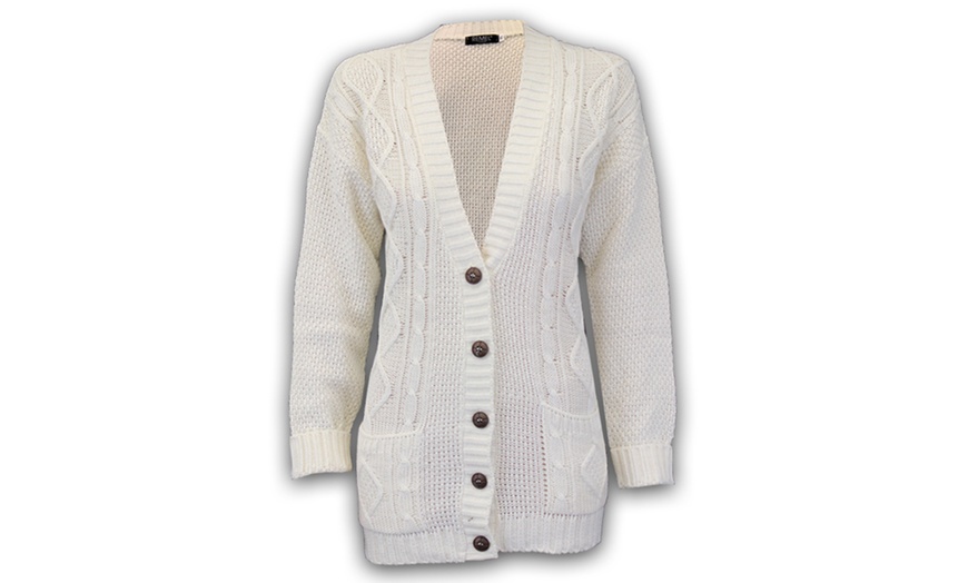 Image 4: Cable Knit Boyfriend Cardigan