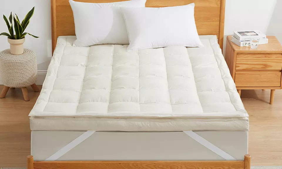Puredown Organic Cotton Pillow Top Mattress Topper Feather Bed - Primary Image