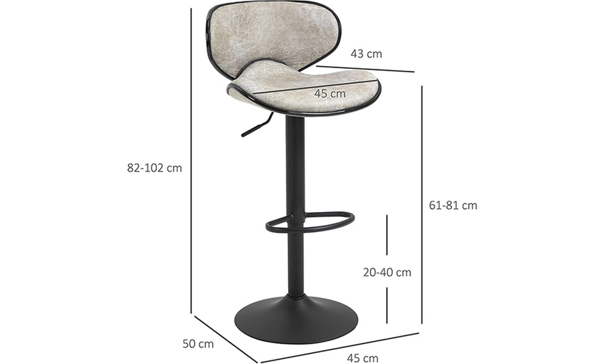 Image 7: Set of Two Homcom Bar Stools