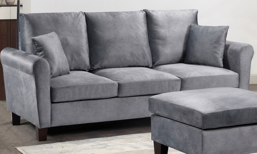 Image 3: Tivette Brushed Velvet Sofa Set 