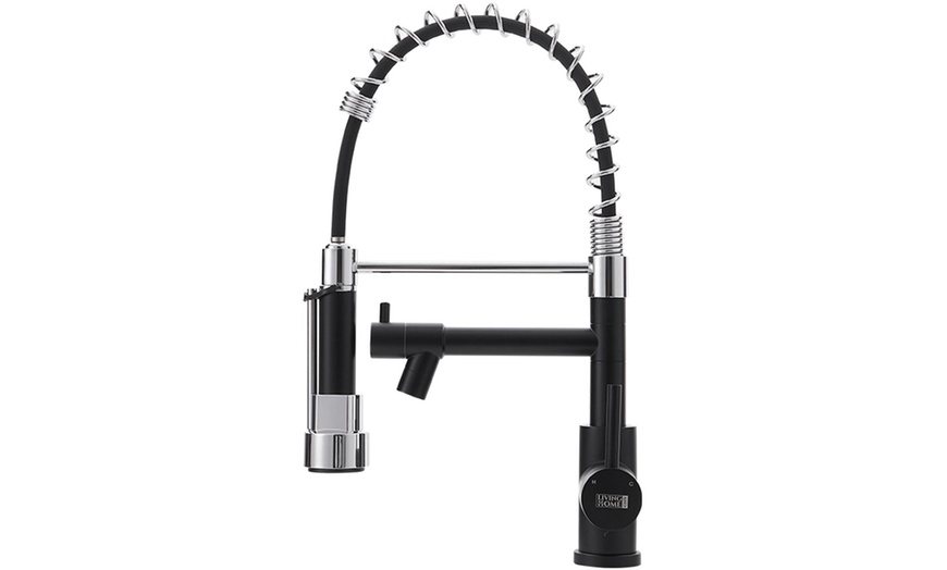 Image 3: Stainless Steel Kitchen Faucet with Pull Down Spring Spout