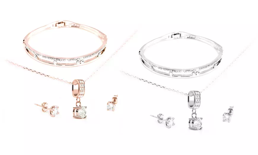 Image 1: Conjunto de 3 joyas West adornadas con cristales Swarovski®