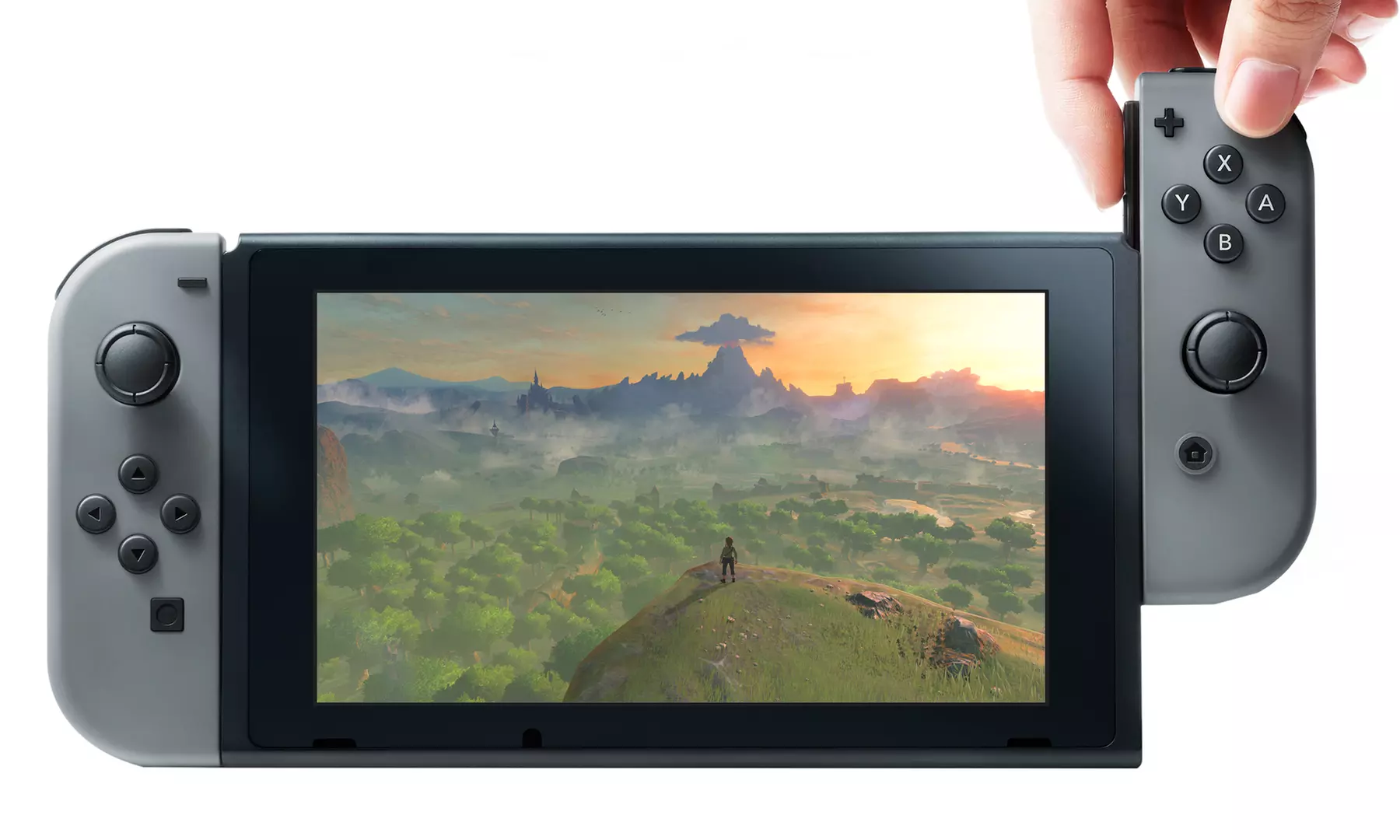 Nintendo Switch Game System (Gray) with "The Legend of Zelda" and "Mario Kart 8 Deluxe" - Second Medium