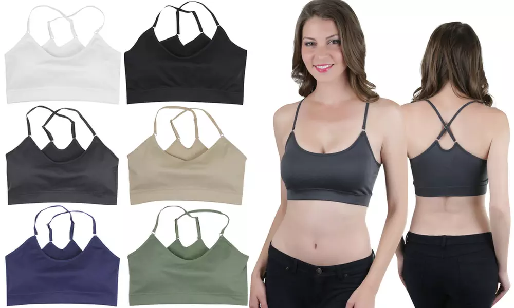 Women's Padded Cross-Back Sports Bras (6-Pack) - Image 4