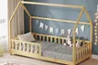 Lit cabane 90 x 190 cm Tchoupi, conception en bois de pin, avec barrières latérales de sécurité, livraison offerte - Image 7