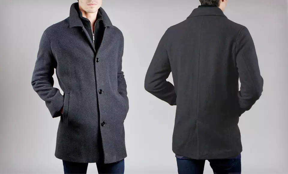 Kenneth Cole Men's Patrick Plush Wool Car Coat - Primary Image