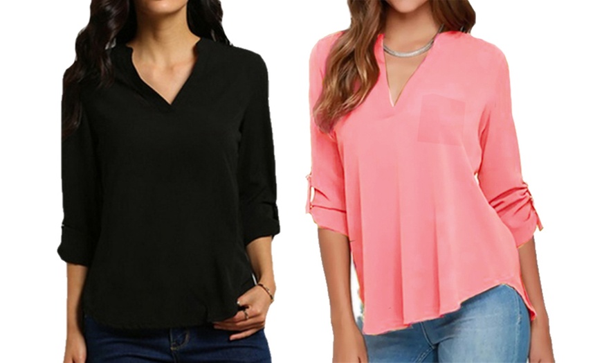 Image 8: Women's V-Neck Blouse