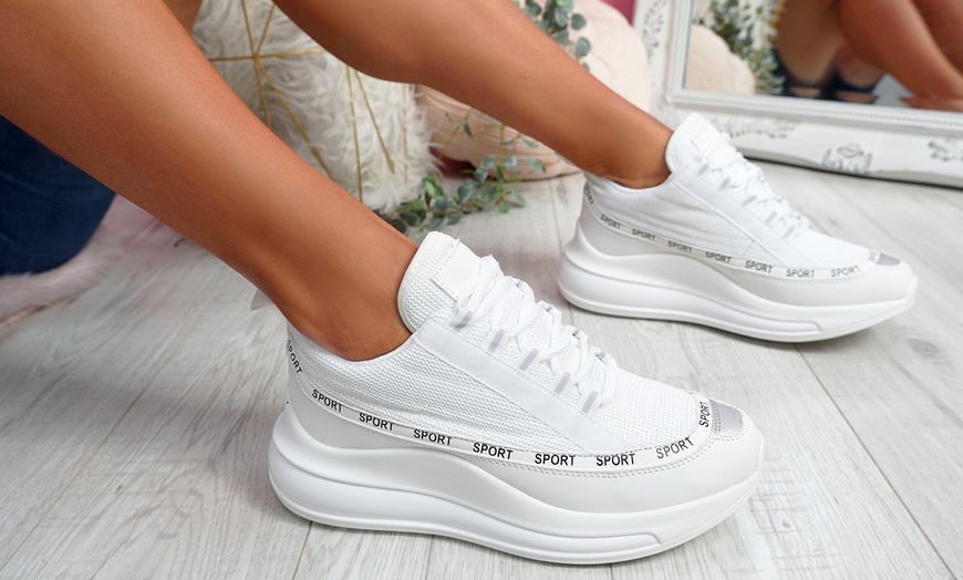 Women's Lace-Up Sport Platform Trainers | Groupon