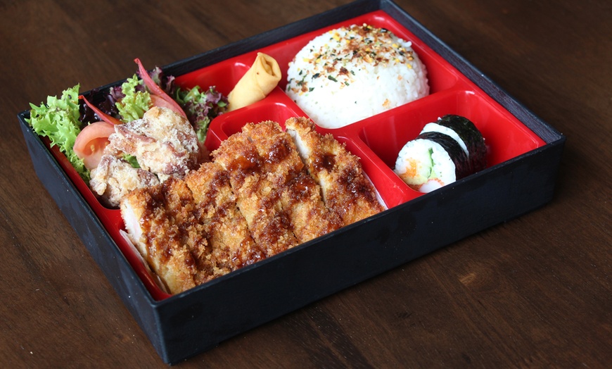 Image 2: Bento Box with Miso Soup + Drink