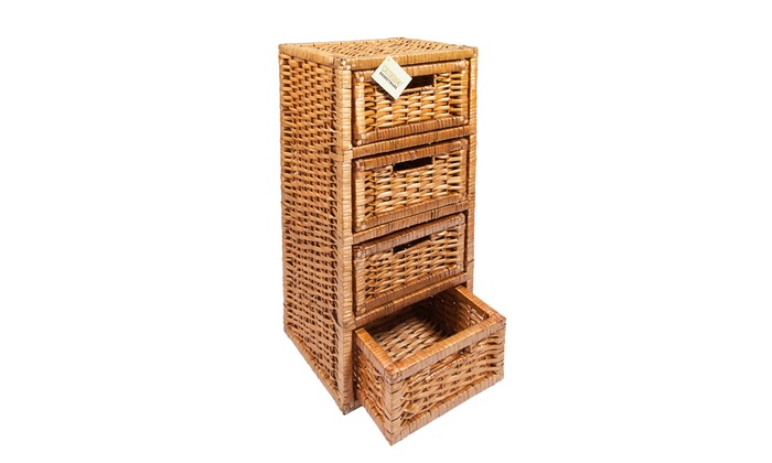 3 4 Drawer Wicker Storage Unit Groupon Goods