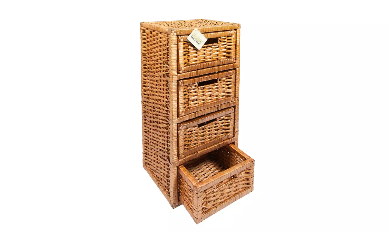 Woodluv 3- or 4-Drawer Wicker Storage Unit - Second Medium