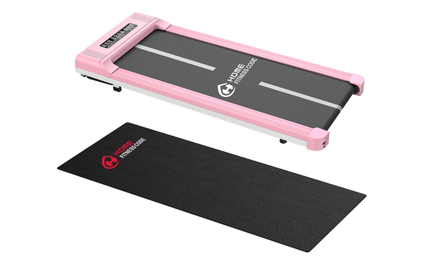 Image 2: Under Desk Electric Treadmill with Optional Mat