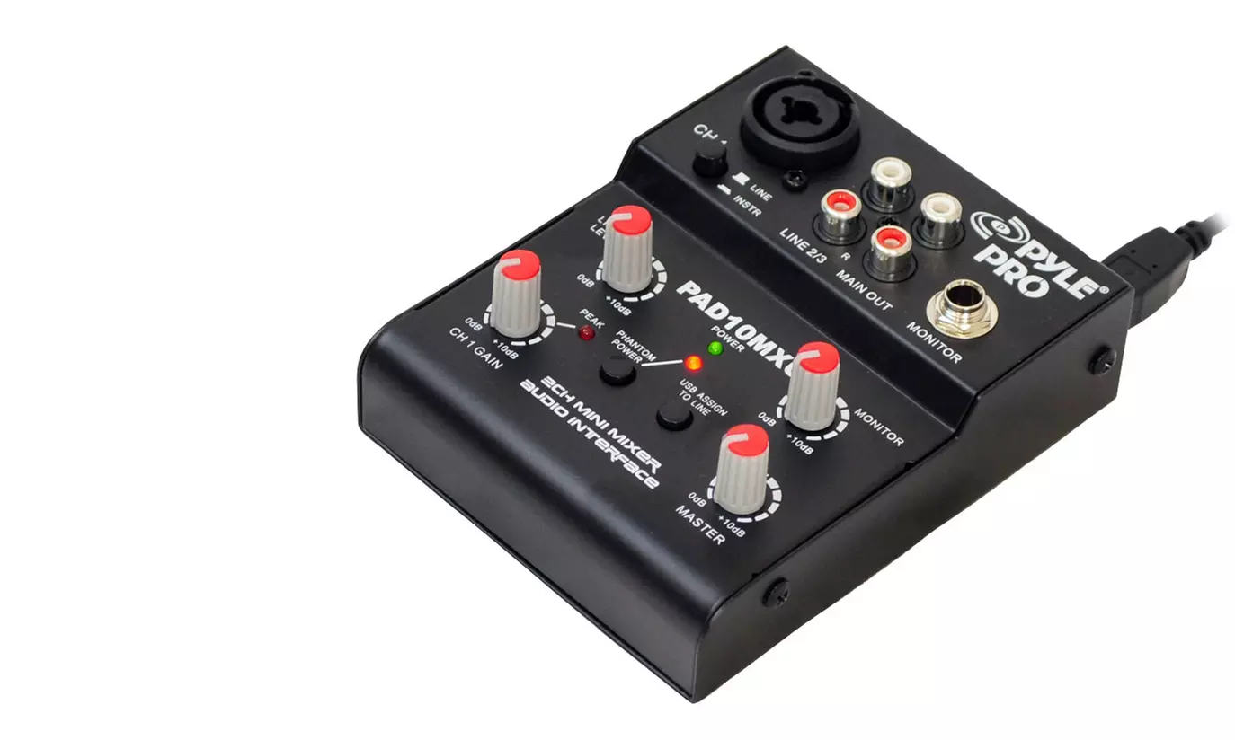 Pyle 2- or 5-Channel Professional Compact Audio DJ Mixer with USB Interface - Second Medium