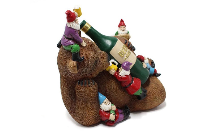 Image 4: Outdoor Garden Gnomes Drunk Bear