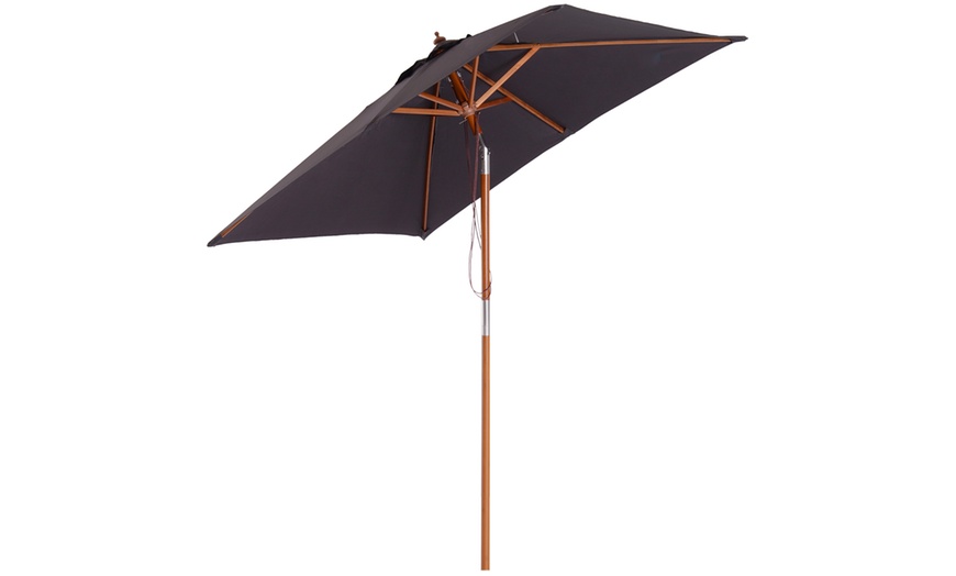 Image 3: Outsunny Garden Parasol Umbrella with Tilting Sunshade Canopy