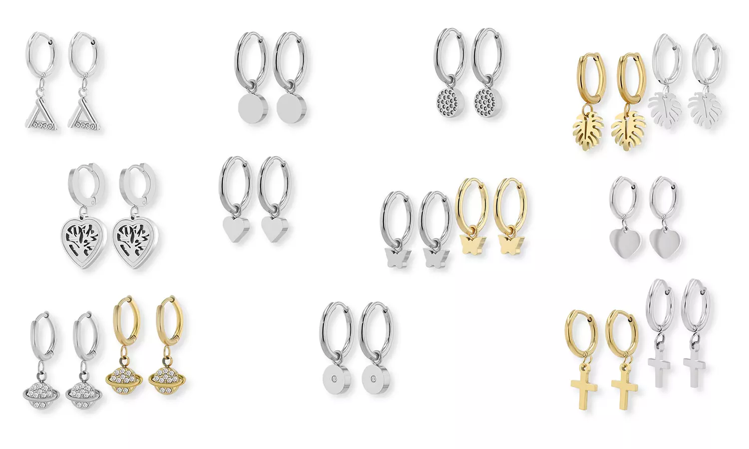 Akzent EDS Creolen mit Anhänger nach Wahl in Gold oder Silber