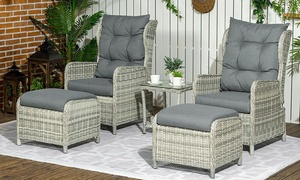 Outsunny 5-Piece Rattan Sun Lounger Set 