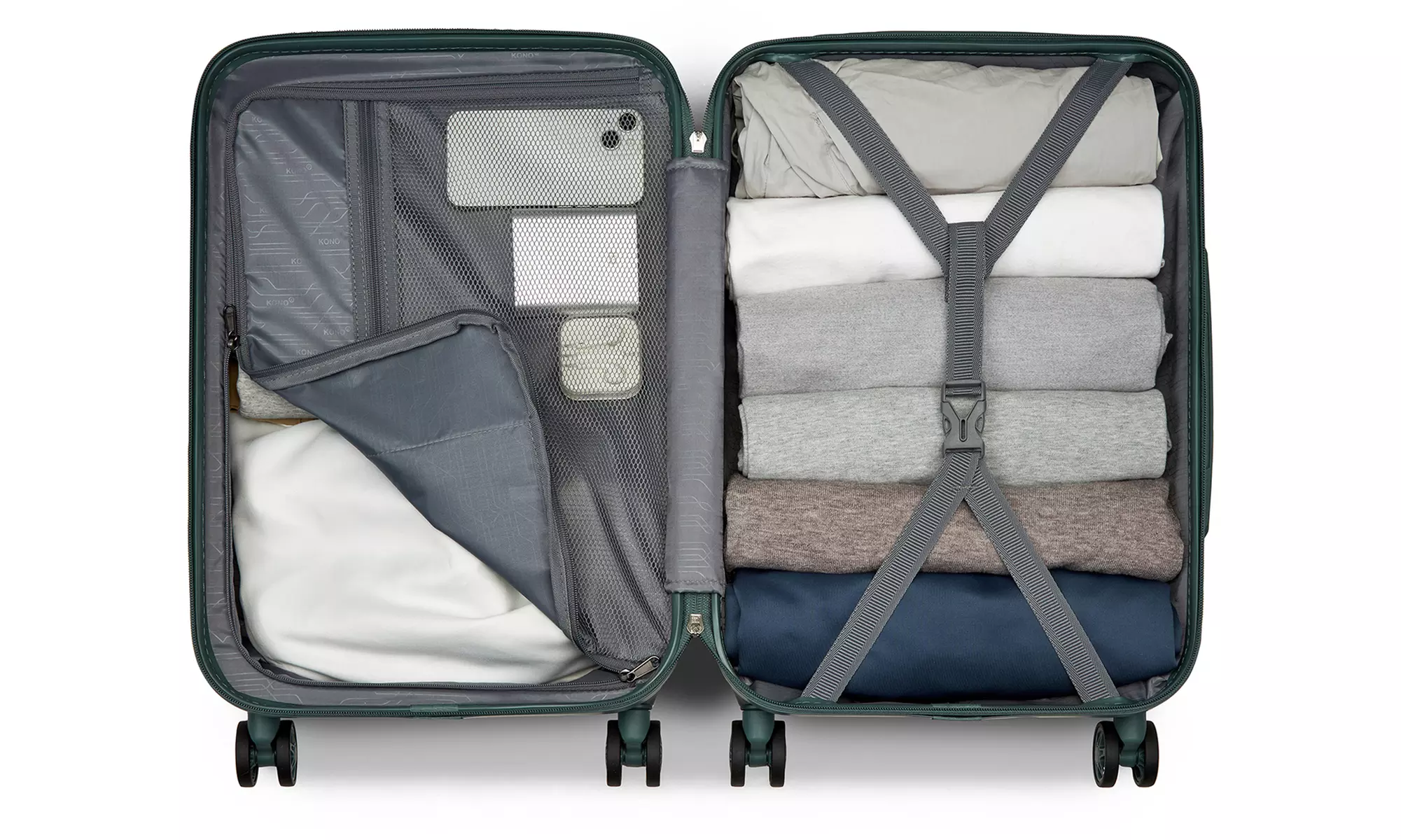 1 o 3 maletas de viaje rígidas con ruedas silenciosas