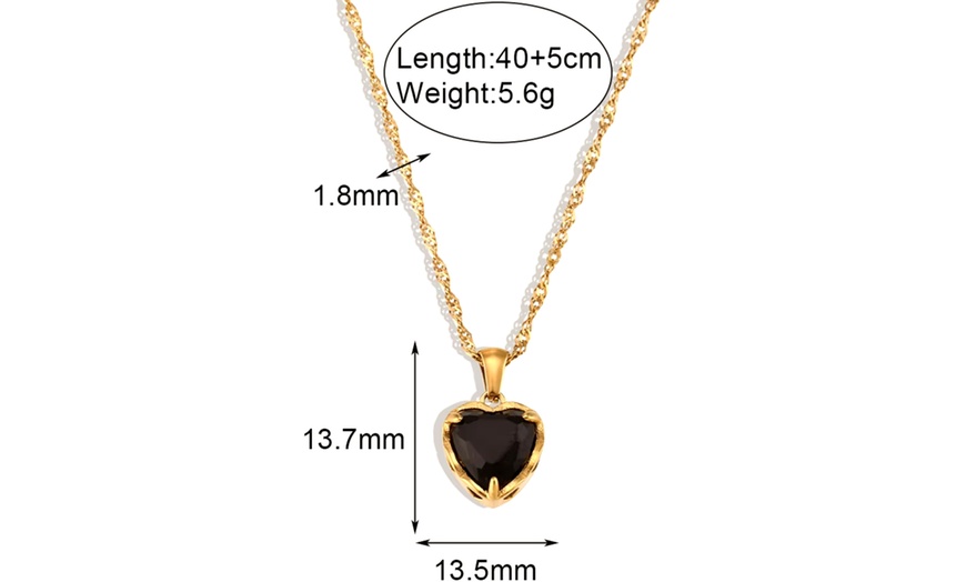 Image 2: Collier en forme de cœur et acier inoxydable plaqué or 18 carats