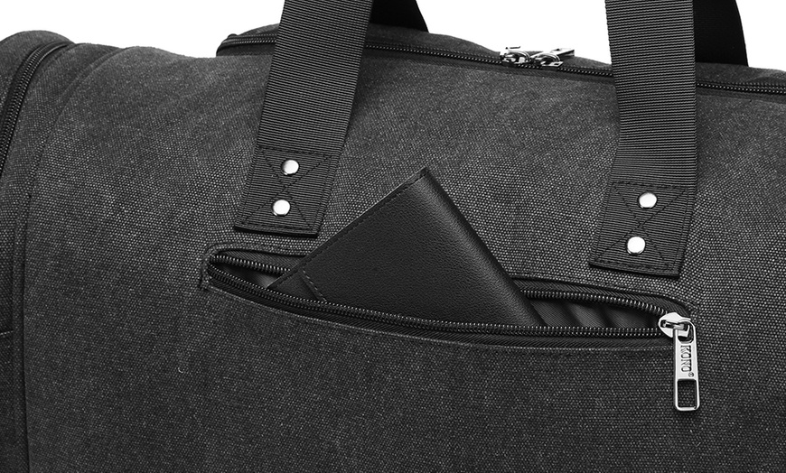 Image 7: Canvas Barrel Duffle Bag