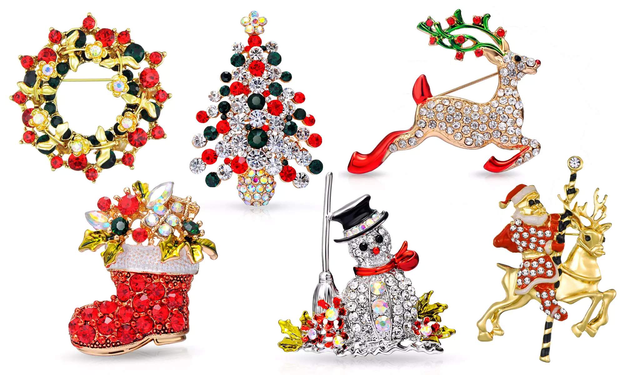 1, 2, 3 ou 6 broches de Noël de la marque Philip Jones - Primary Image