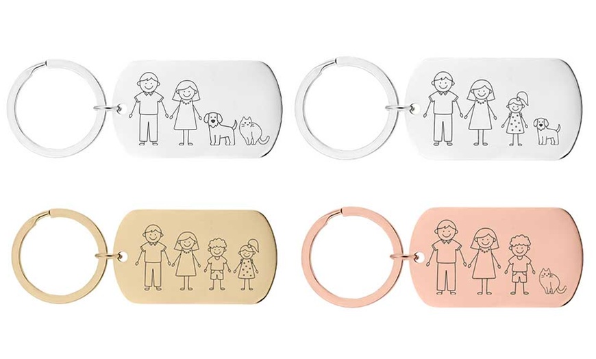 Image 12: One or Two Family Keychains from Justyling