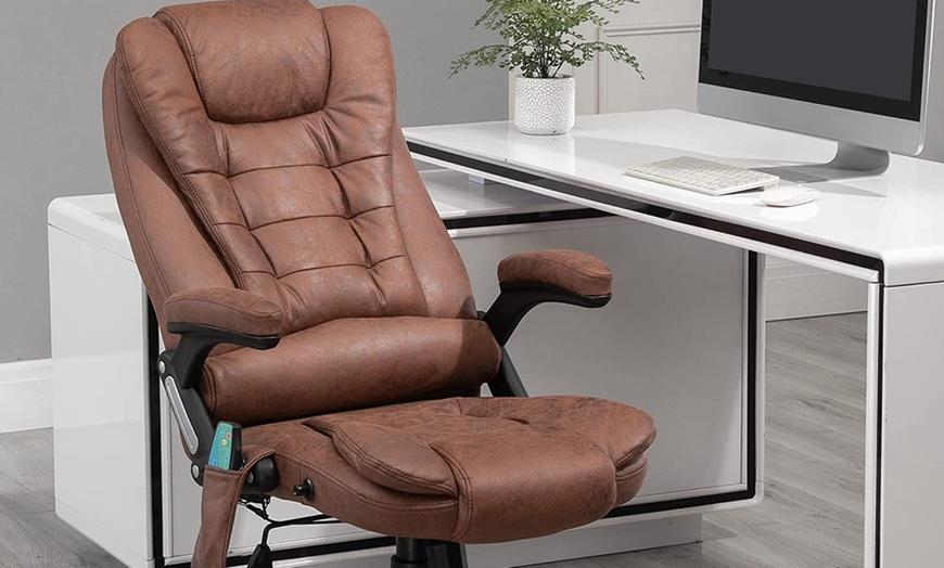 Image 3: Vinsetto 130° Recliner Massage Office Chair