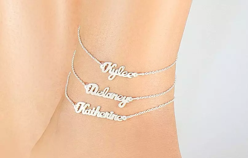 93% Off Name Plate Ankle Bracelet from Monogramhub.com